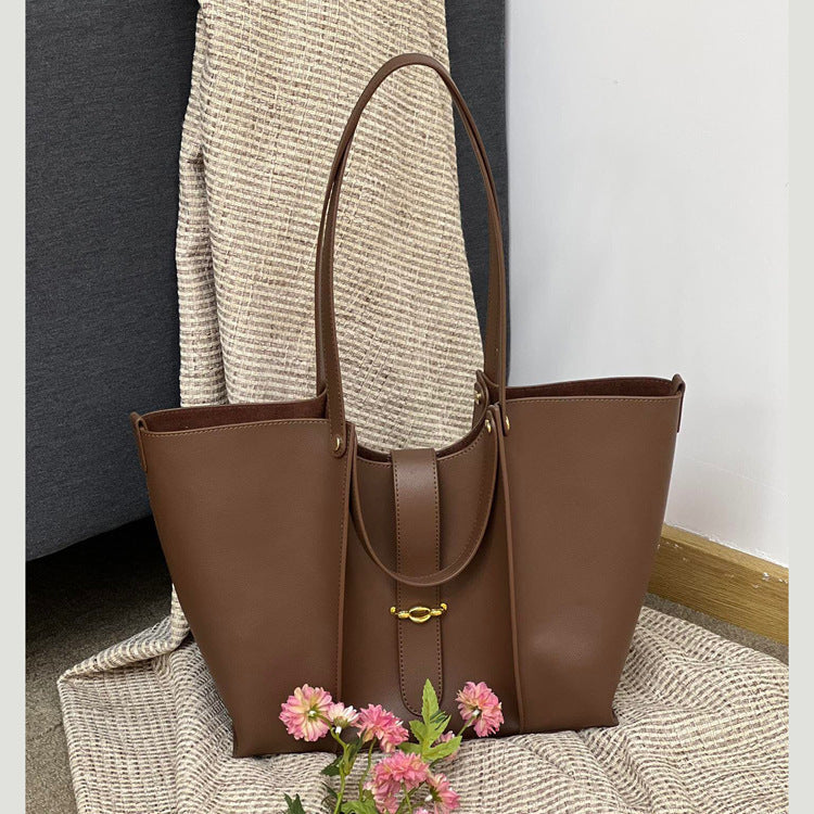 Genuine Leather Large Capacity Split High-grade Handbag For Women