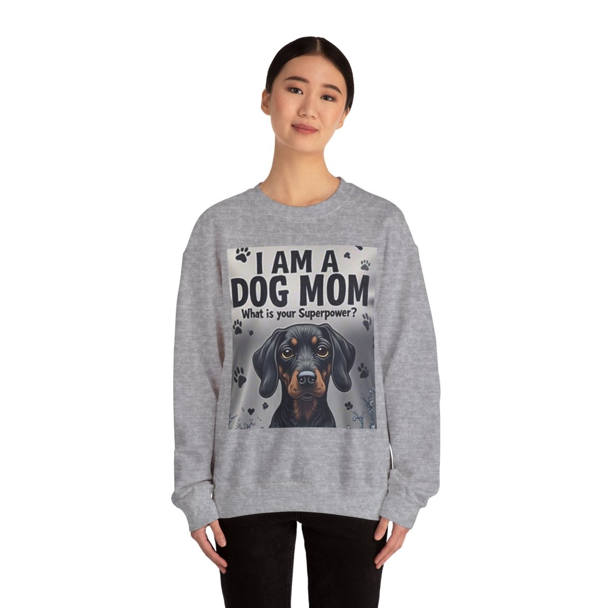 Crewneck Sweatshirt Dog Mom Superpower Design - Buy That Thang