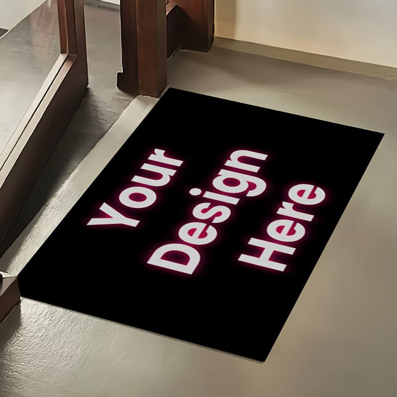Customizable Flannel Welcome Door Mat | Personalize with Photos, Logos & Text for Living Room, Bedroom, Entryway & Bathroom, Lightweight, Non - Slip, Machine Washable, Perfect Christmas Decor & Gift - Buy That Thang