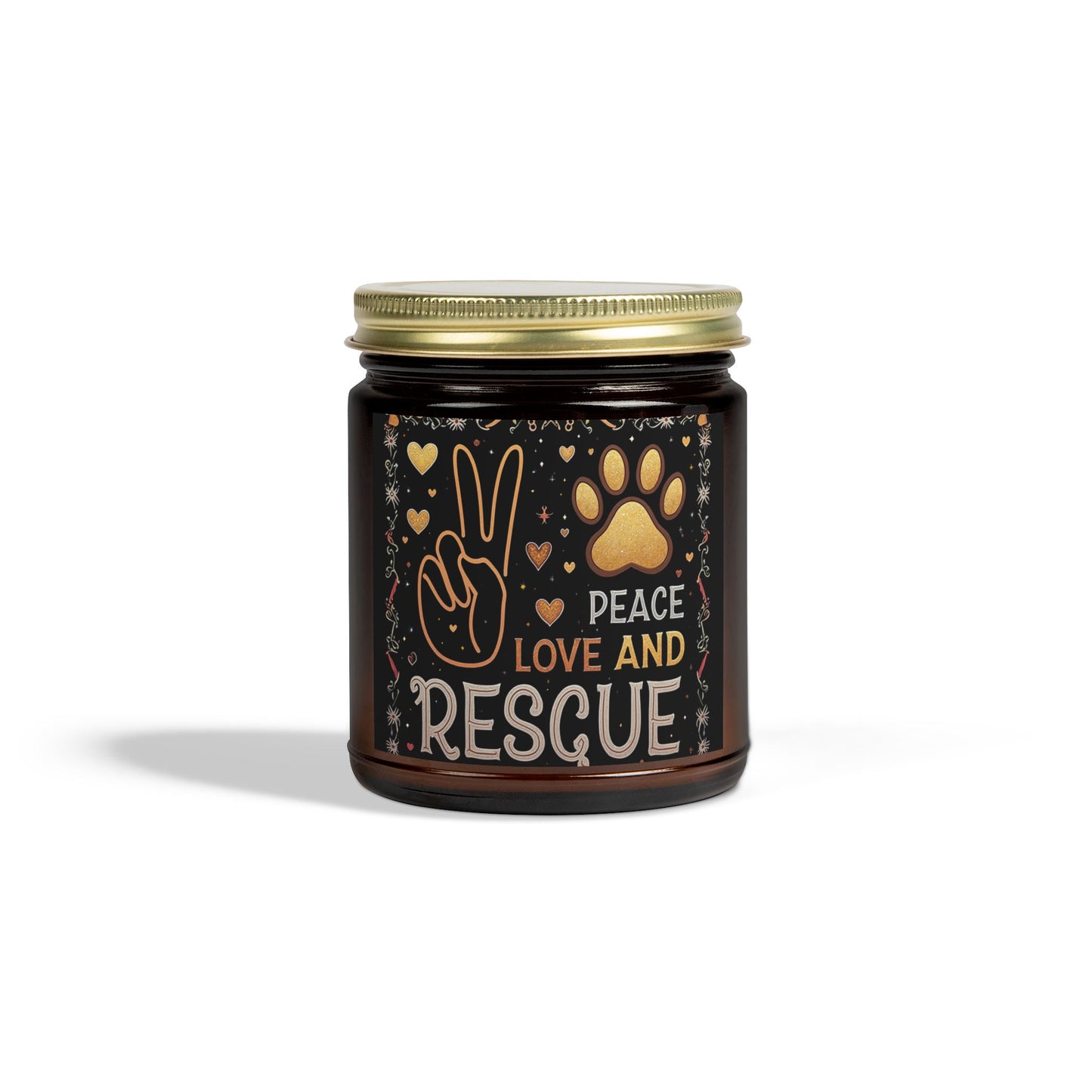 Candle Set Peace Love Rescue Coconut Apricot Wax