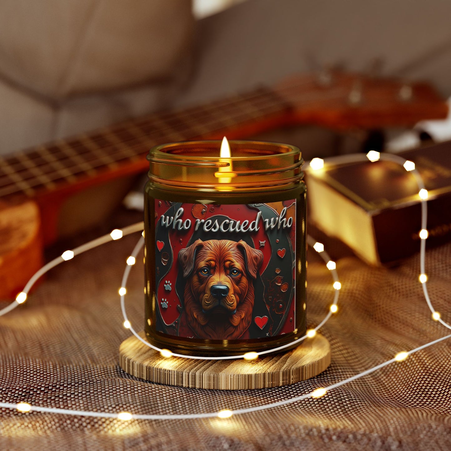 Candles-Coconut Apricot Wax, Who Rescued Who Scented Candle