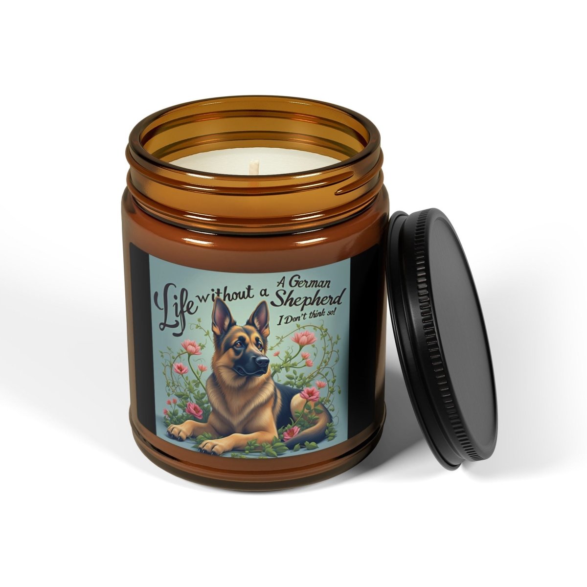 Candle - Life Without a Germany Shepherd - Multi - Size, Amber Jar - Buy That Thang
