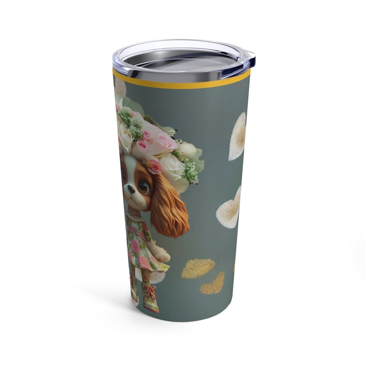 Tumbler 20oz Cavalier King Charles Spaniel with Flowers Mug - Buy That Thang