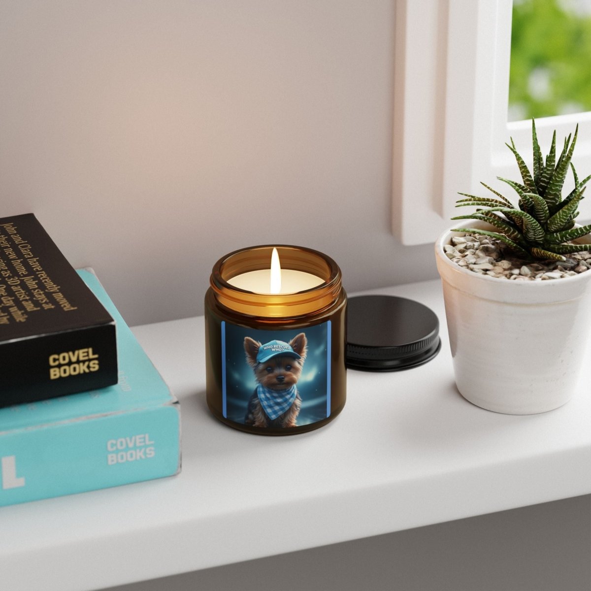 Soy Candle WHO RESCUED' WHO Yorkie Boy - Buy That Thang