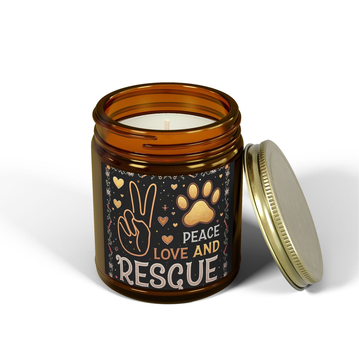 Candle Set Peace Love Rescue Coconut Apricot Wax