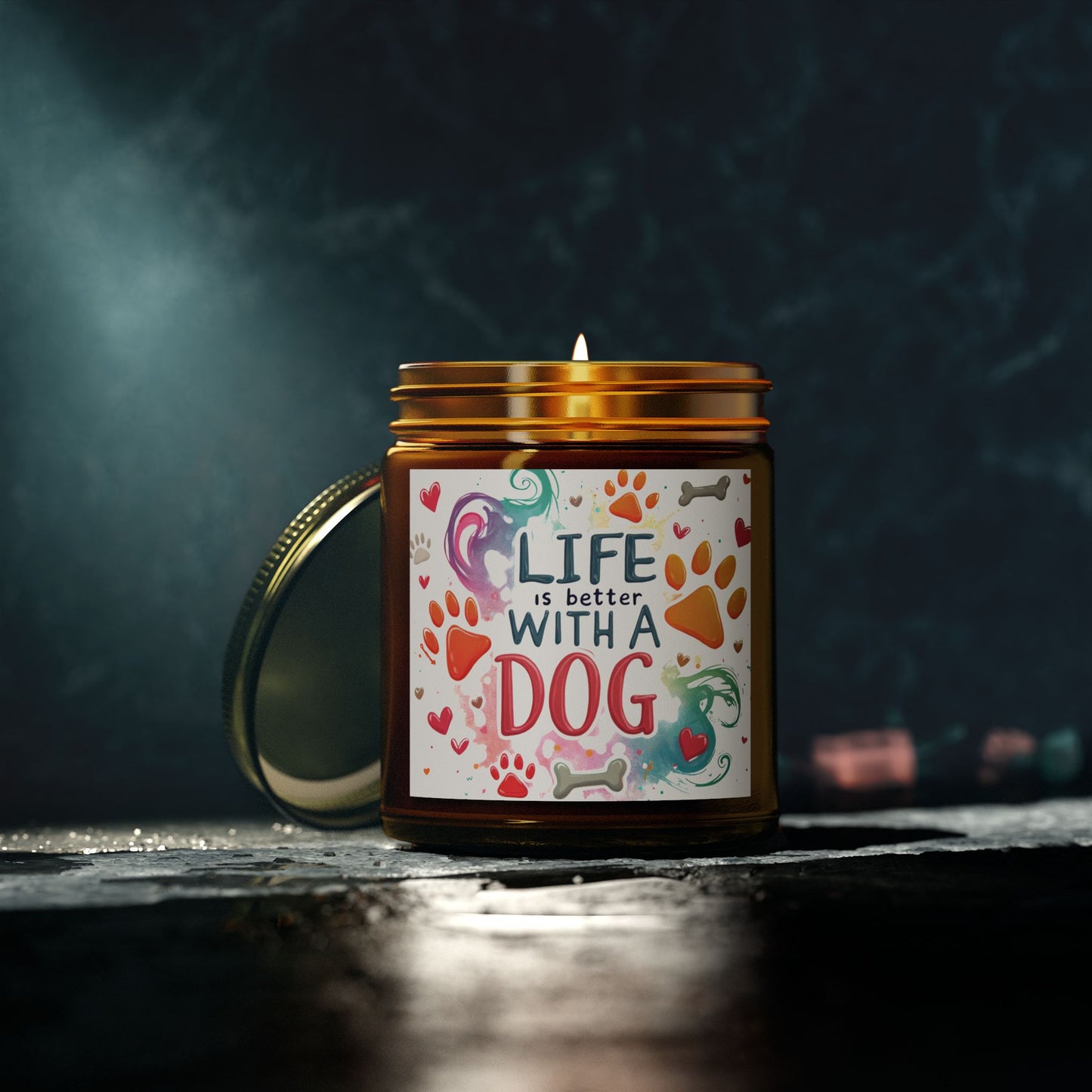 Candles, Life is Better with a Dog Coconut Apricot Wax Scented Candle