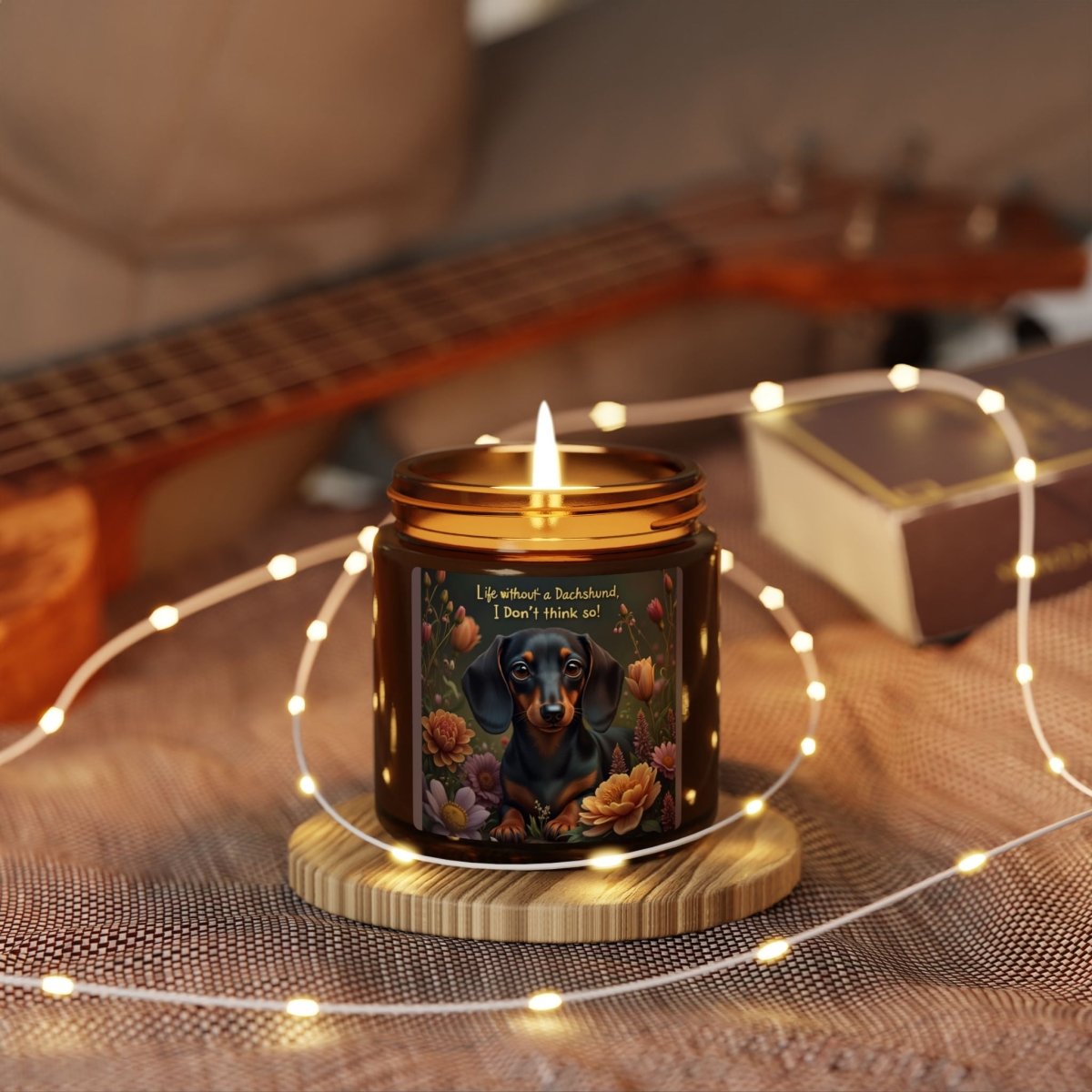 Candle - Life without a Dachshund - Scented Soy Candle (Multi - Size, Amber Jar) - Buy That Thang