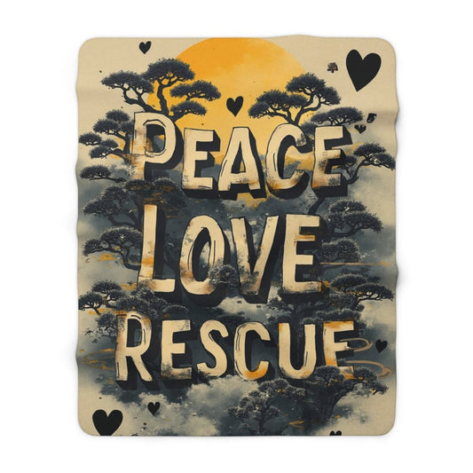 Sherpa Blanket - Peace Love Rescue - Buy That Thang
