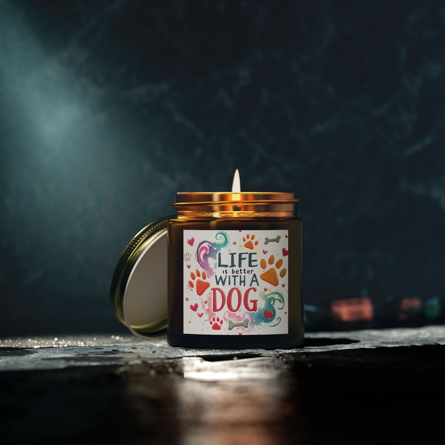 Candles, Life is Better with a Dog Coconut Apricot Wax Scented Candle
