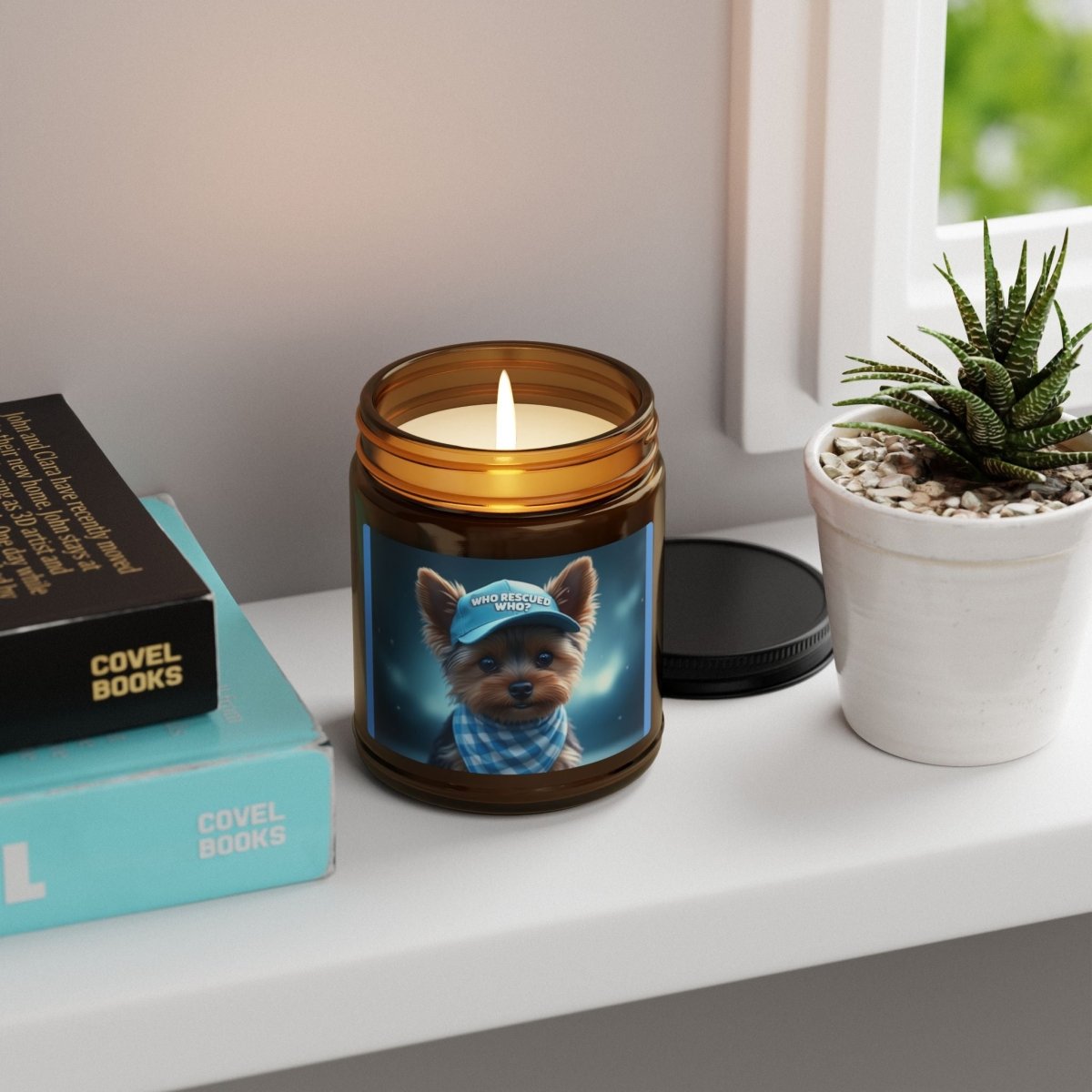 Soy Candle WHO RESCUED' WHO Yorkie Boy - Buy That Thang