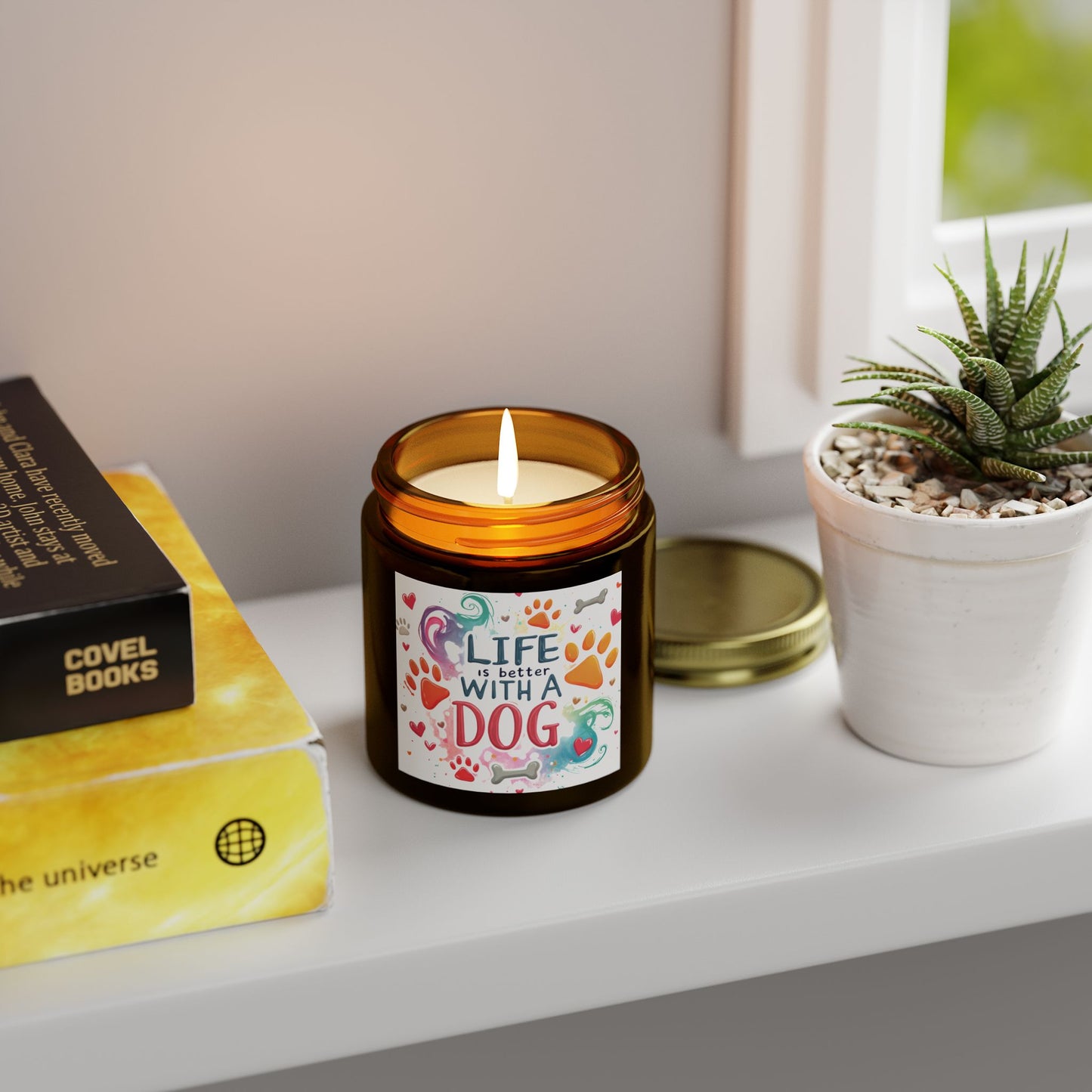 Candles, Life is Better with a Dog Coconut Apricot Wax Scented Candle