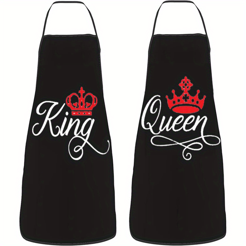 2pcs Set Romantic Kitchen Apron Set for Couples - Designed with a Heart-To-Heart Pattern, Perfect for Couples, Made of Durable Polyester Fabric, It'S The Perfect Cooking Gift for Him- Add Love to Your Baki
