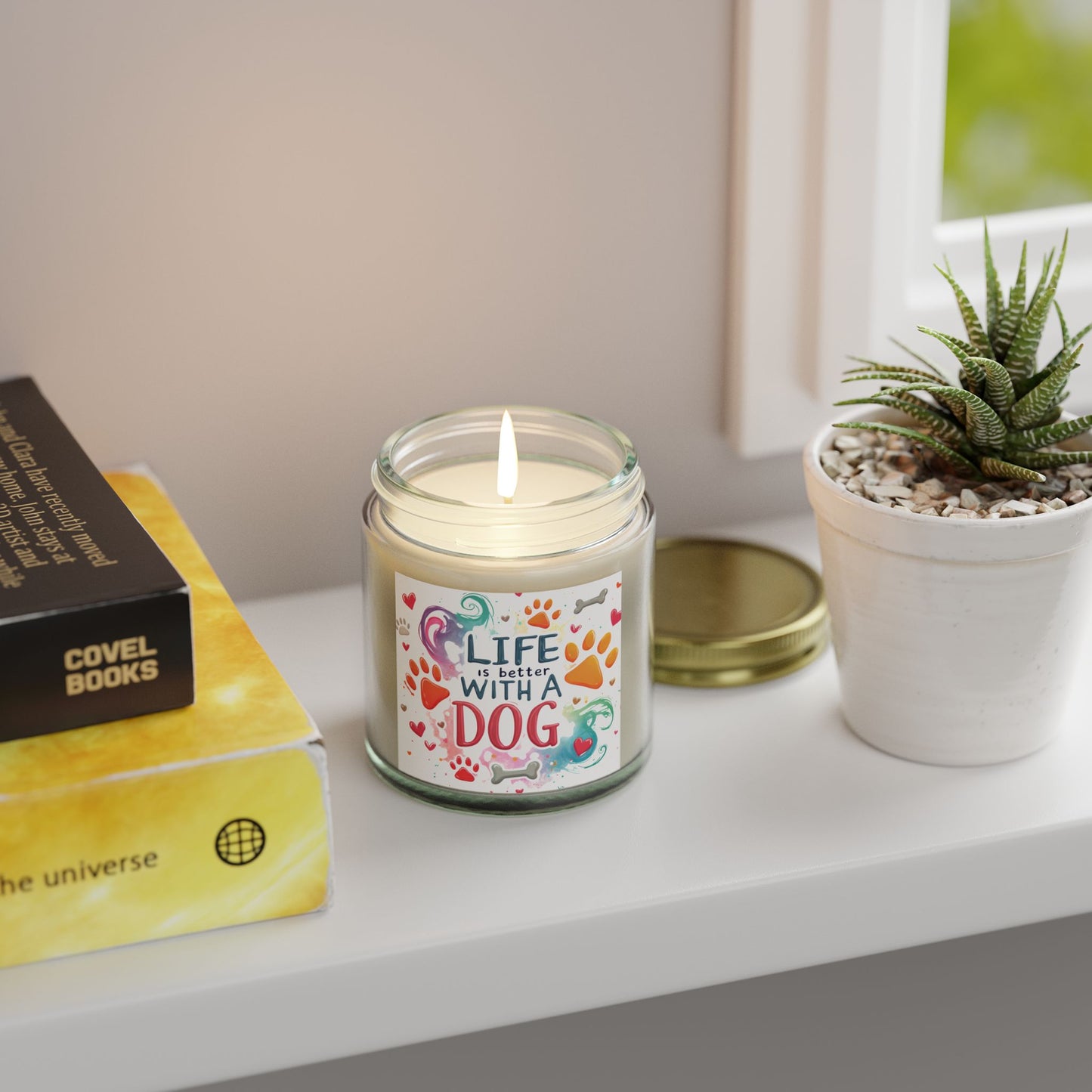 Candles, Life is Better with a Dog Coconut Apricot Wax Scented Candle