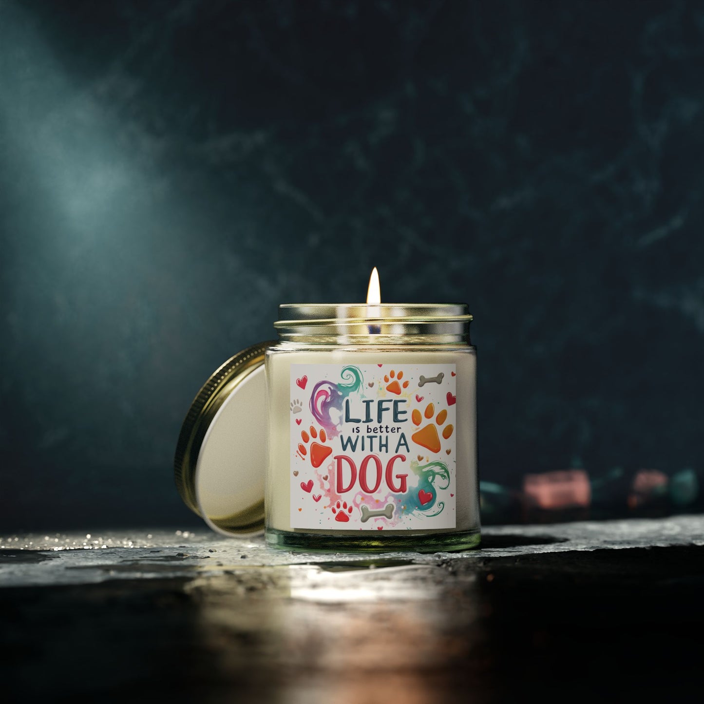 Candles, Life is Better with a Dog Coconut Apricot Wax Scented Candle