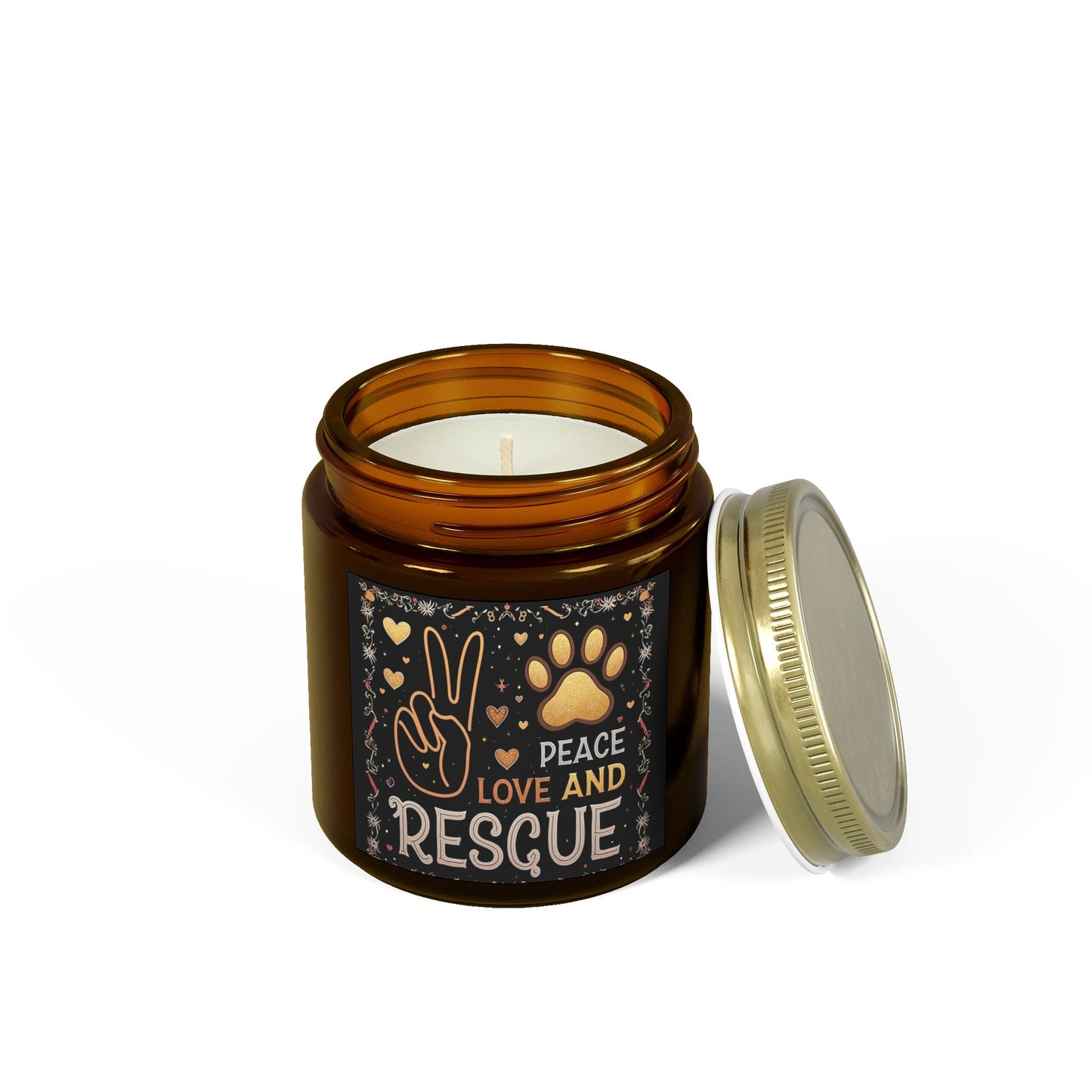 Candle Set Peace Love Rescue Coconut Apricot Wax