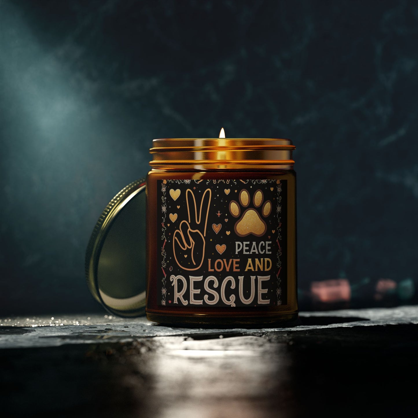 Candle Set Peace Love Rescue Coconut Apricot Wax