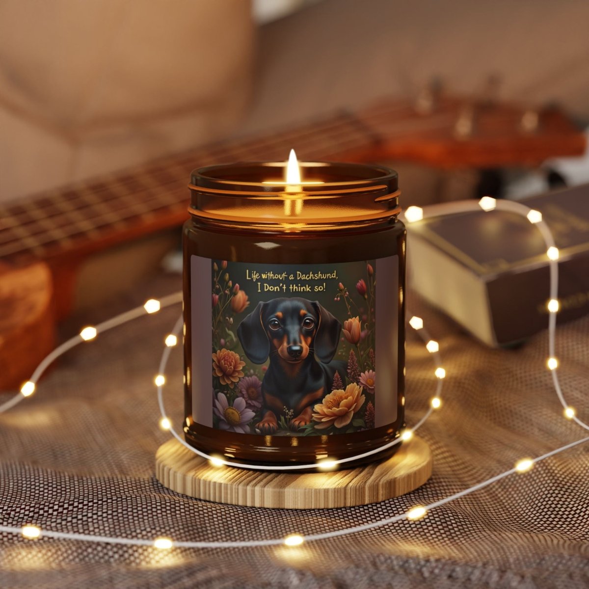 Candle - Life without a Dachshund - Scented Soy Candle (Multi - Size, Amber Jar) - Buy That Thang