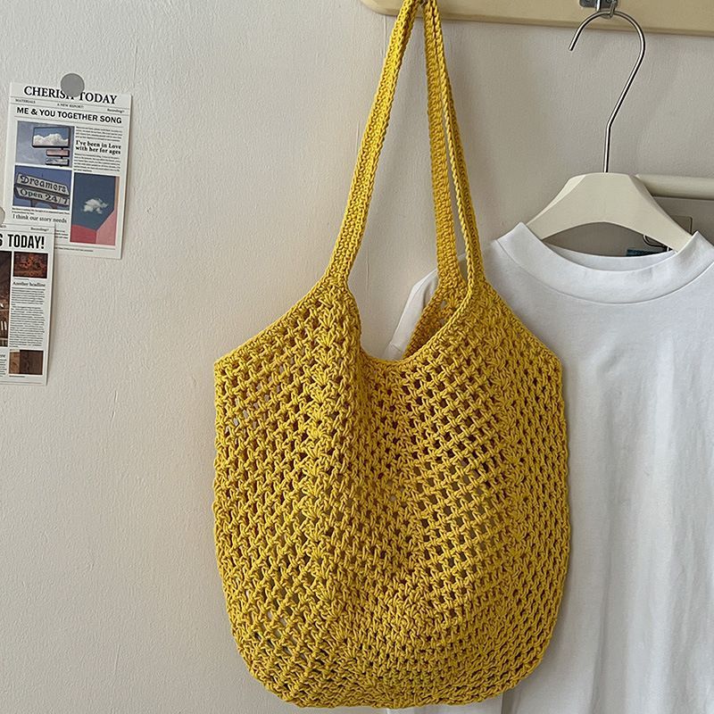 Casual Large Capacity Cotton Thread Woven Bag - Buy That Thang