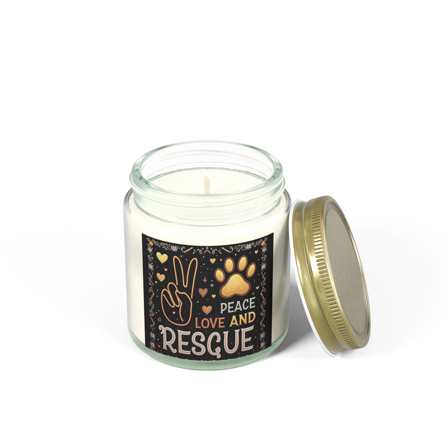 Candle Set Peace Love Rescue Coconut Apricot Wax
