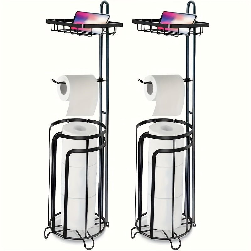 Freestanding Toilet Paper Holder, Metal Trim Freestanding Toilet Paper Roll Holder And Dispenser to Store 3 Extra Rolls Of Reserve Toilet Paper, Christmas - Buy That Thang