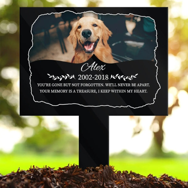 Custom Dog & Cat Memorial Garden Stake – Personalized Pet Grave Marker with Paw Prints