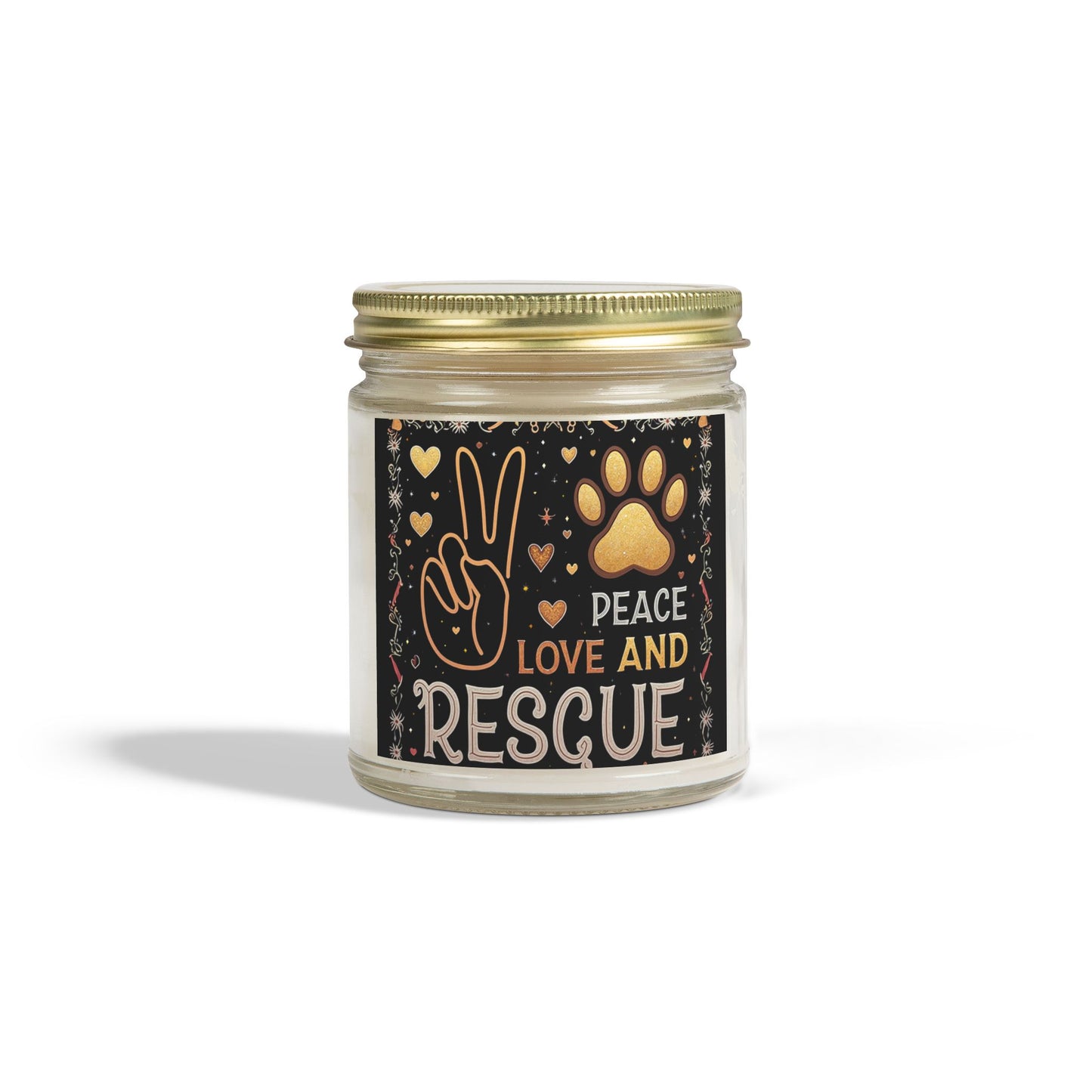 Candle Set Peace Love Rescue Coconut Apricot Wax
