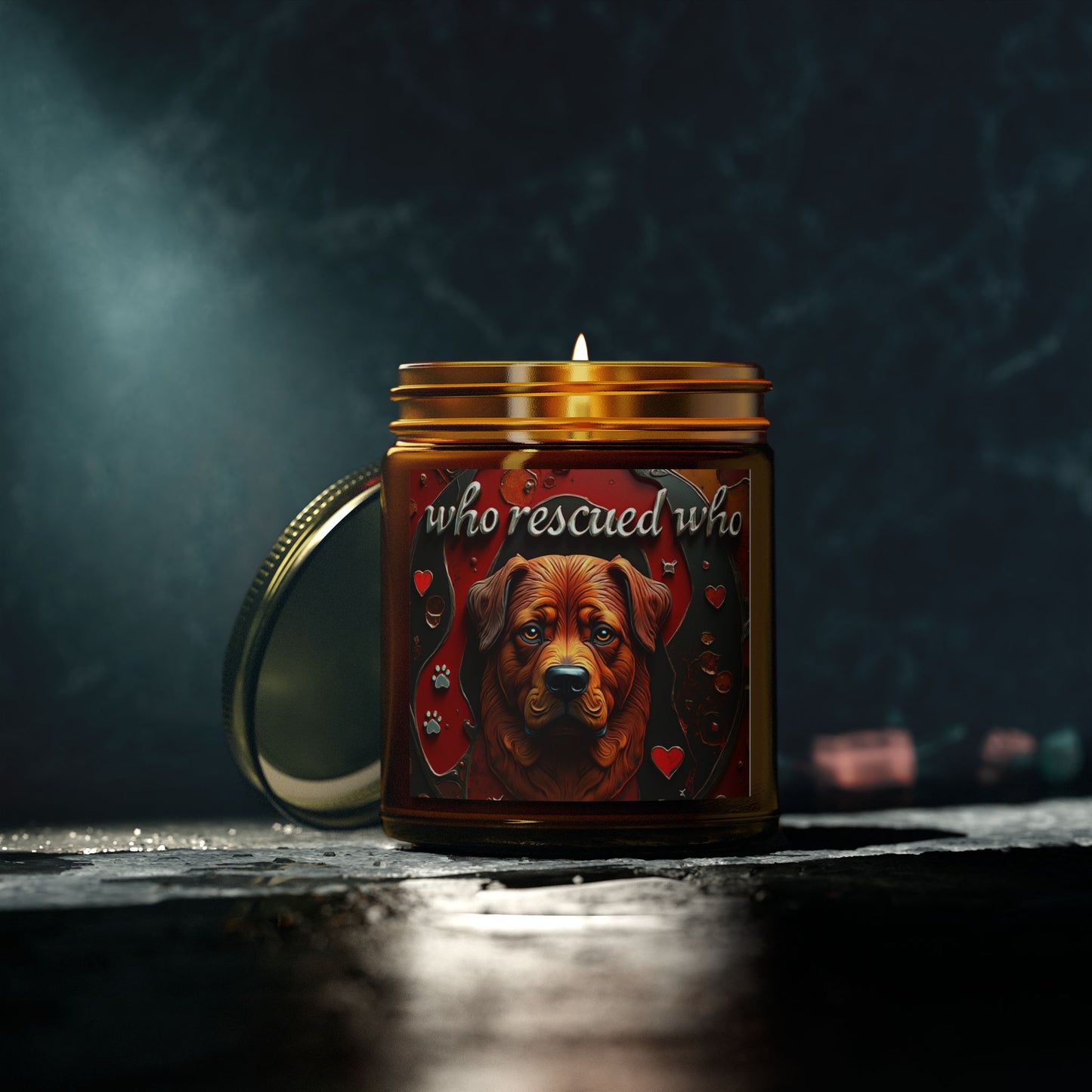 Candles-Coconut Apricot Wax, Who Rescued Who Scented Candle