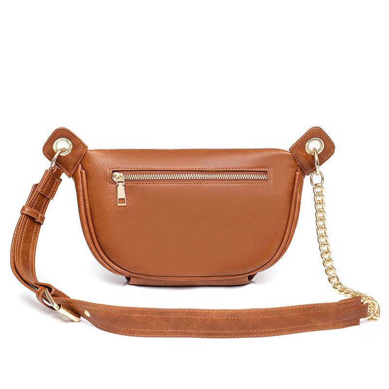Fashion Messenger Bag Retro New Pu Sling Bag Commuter Bag Niche Waist Bag