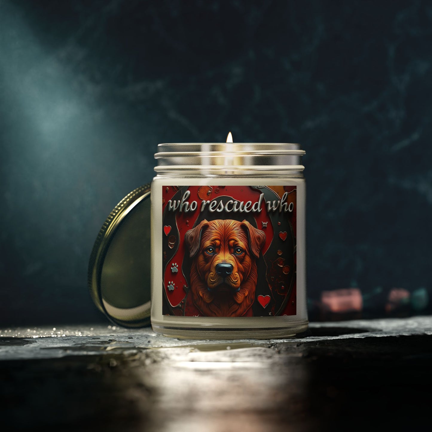 Candles-Coconut Apricot Wax, Who Rescued Who Scented Candle