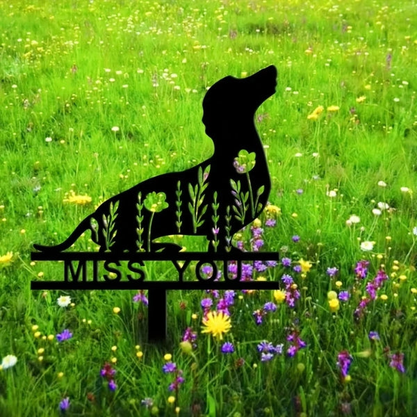 Dachshund Pet Grave Marker – Metal Memorial Stake Sign for Pet Loss & Sympathy Gift