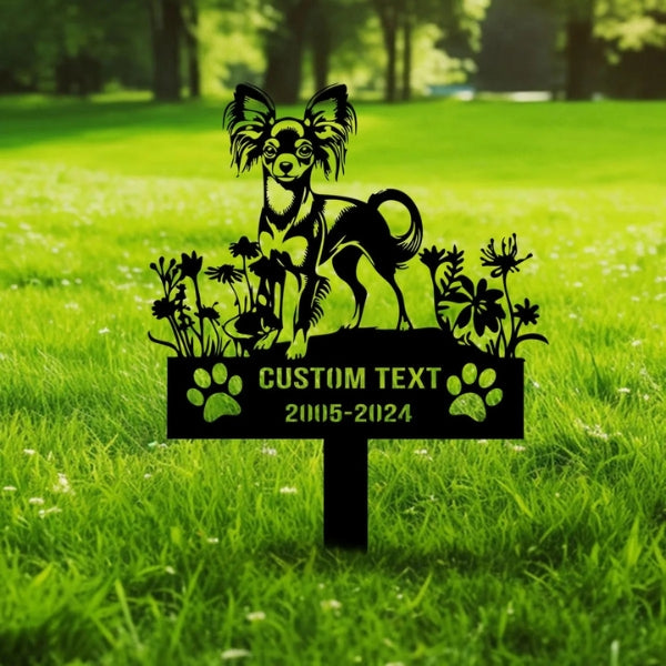 Custom Russian Toy Memorial Stake – Personalized Metal Dog Grave Marker