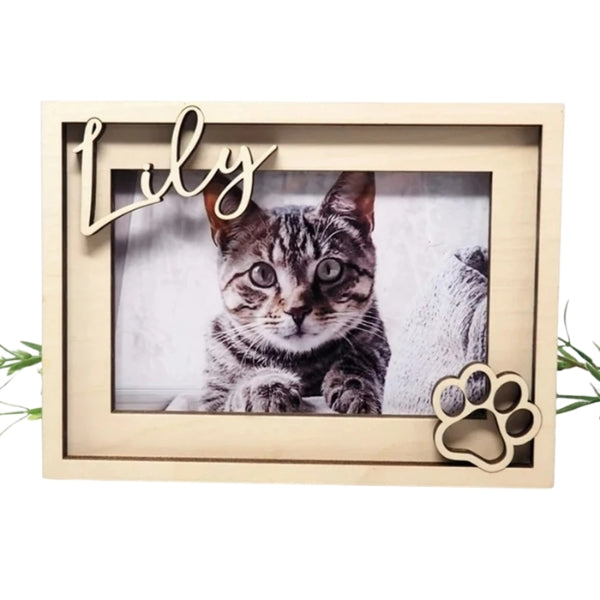 Personalized Dog Picture Frame – Custom Wooden Engraved Pet Memorial Gift