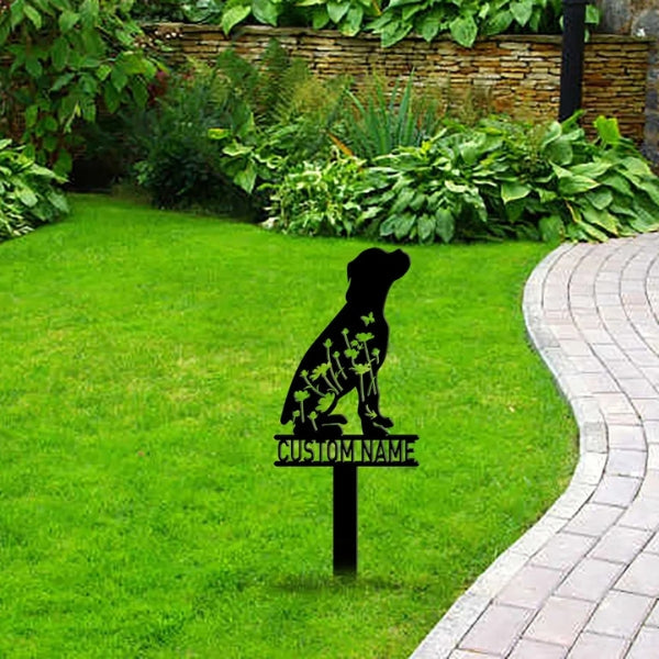 Custom Dog Memorial Stake – Personalized Boxer Dog Metal Grave Marker & Sympathy Gift