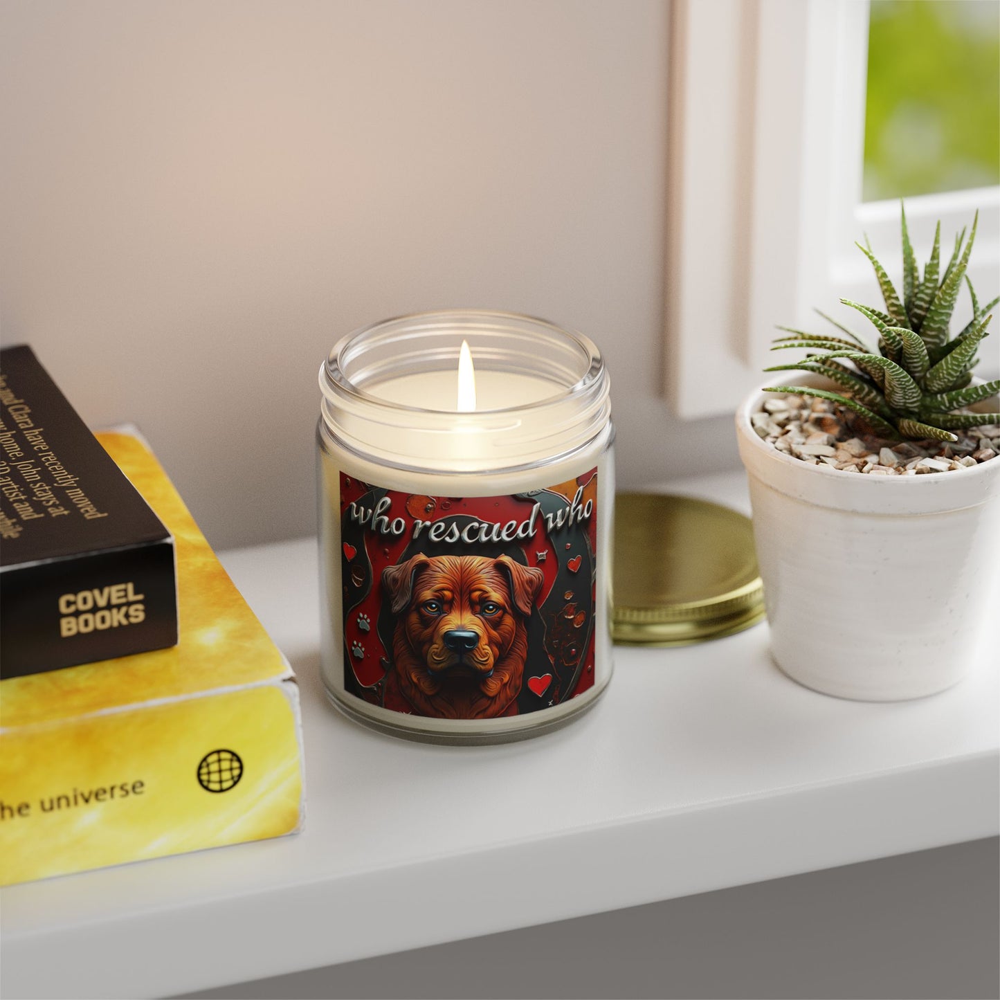 Candles-Coconut Apricot Wax, Who Rescued Who Scented Candle