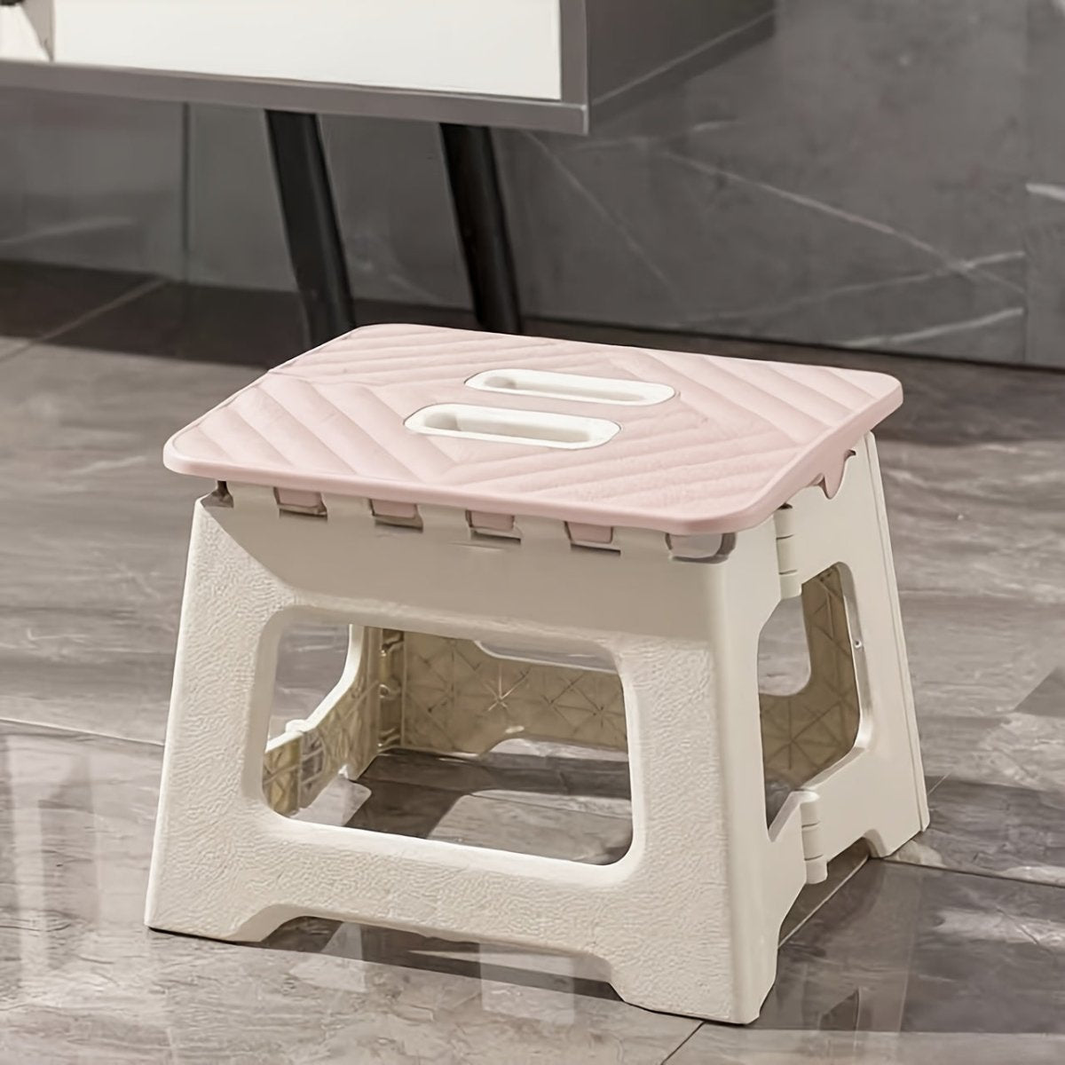 Household Foldable Footstool - (1pc) Anti - slip Surface Footstool, Height 8.7 Inches, Weight Capacity Up to 310 Pounds - ABS Sturdy And Lightweight Plastic Foldable Footstool, Suitable for Kitchen, Bedroom, Bathroom And Living - Buy That Thang