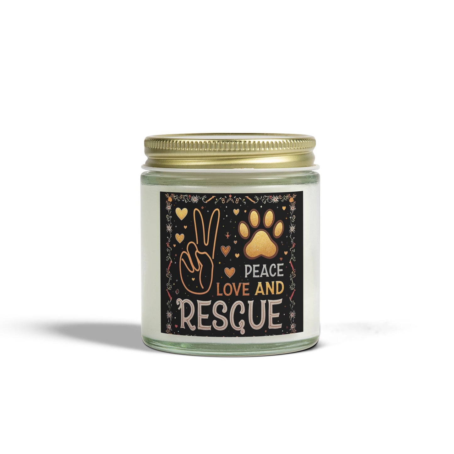Candle Set Peace Love Rescue Coconut Apricot Wax