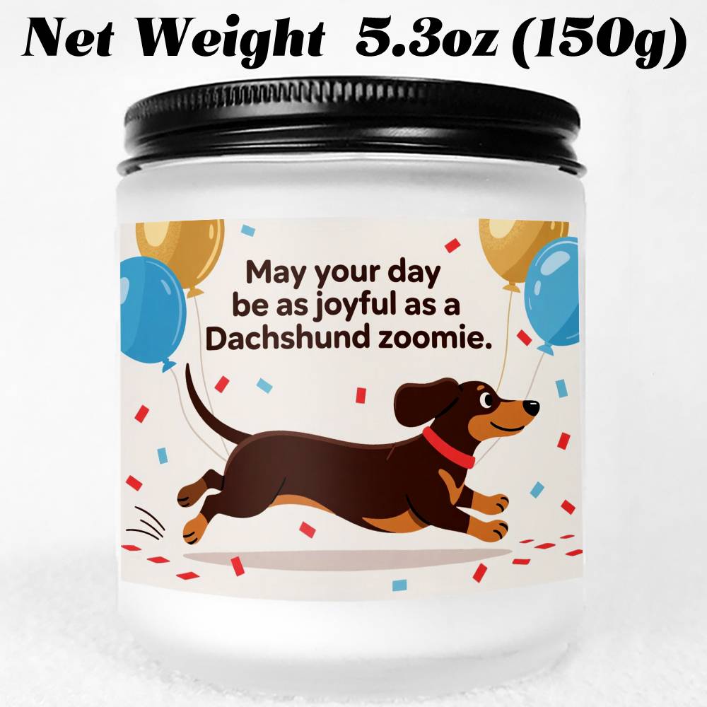 Dachshund Scented Candle - Lavender with Dachshund Dog in Glass Jar, Long - Burning Wax for 12+ Hours, Funny Pet Lover Gift for Dachshund Owners (Christmas, Valentine's Day) - Home & Bathroom Decor Suitable for Dachshund Parent - Buy That Thang