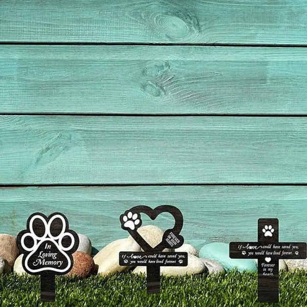 Memorial Pet Grave Marker – Outdoor Garden Cemetery Stake for Dog & Cat Loss