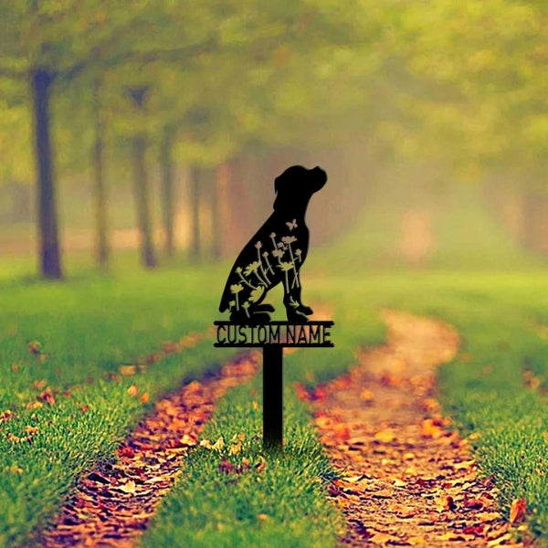 Custom Dog Memorial Stake – Personalized Boxer Dog Metal Grave Marker & Sympathy Gift