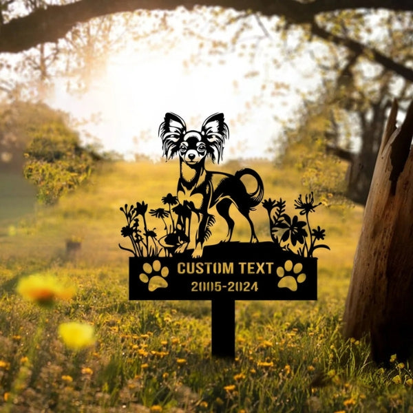 Custom Russian Toy Memorial Stake – Personalized Metal Dog Grave Marker