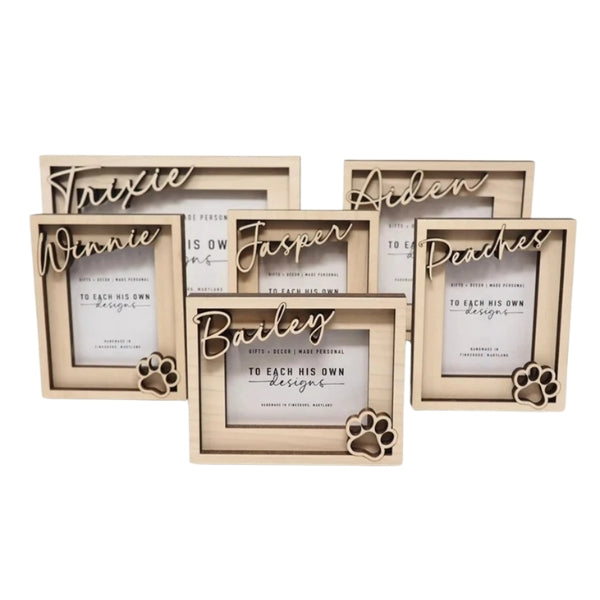 Personalized Dog Picture Frame – Custom Wooden Engraved Pet Memorial Gift