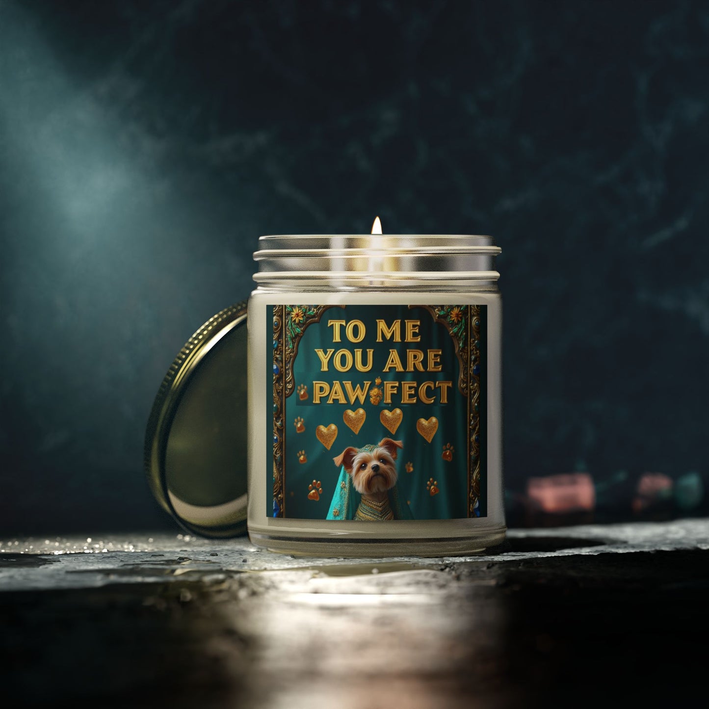 Candle, Pawfect Coconut Apricot Wax Scented Candle (4oz, 9oz)