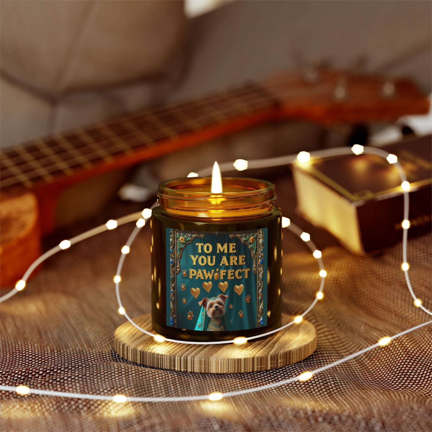 Candle, Pawfect Coconut Apricot Wax Scented Candle (4oz, 9oz)