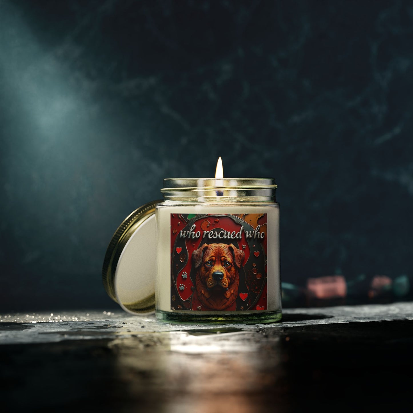 Candles-Coconut Apricot Wax, Who Rescued Who Scented Candle