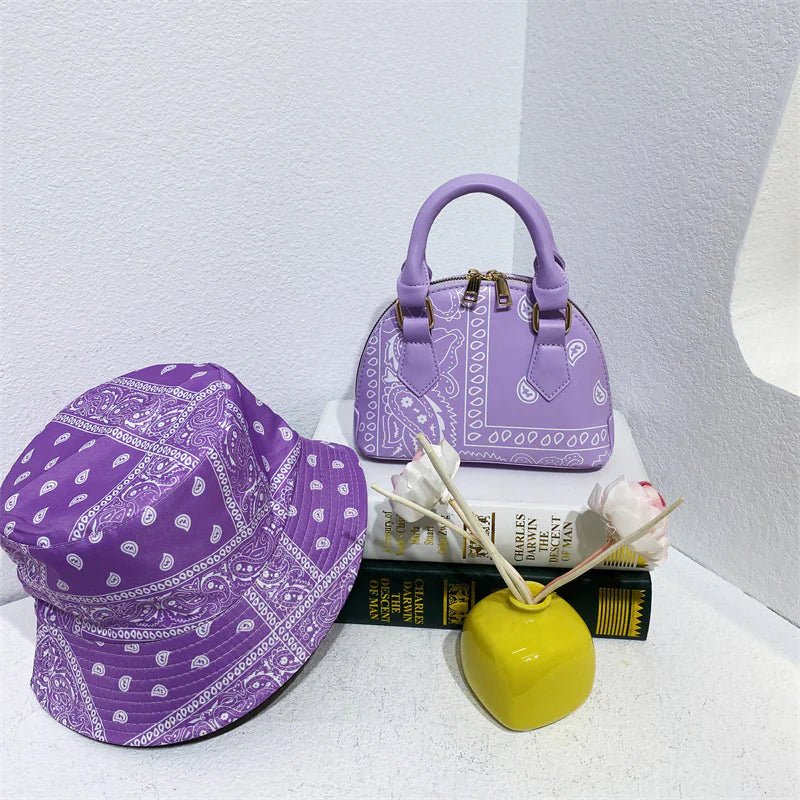 Cashew Flower Fisherman's Hat & Shell Handbag Set - Buy That Thang
