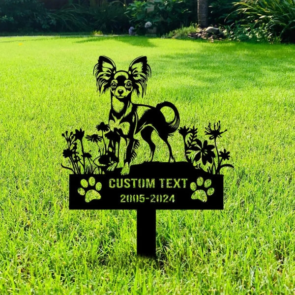 Custom Russian Toy Memorial Stake – Personalized Metal Dog Grave Marker