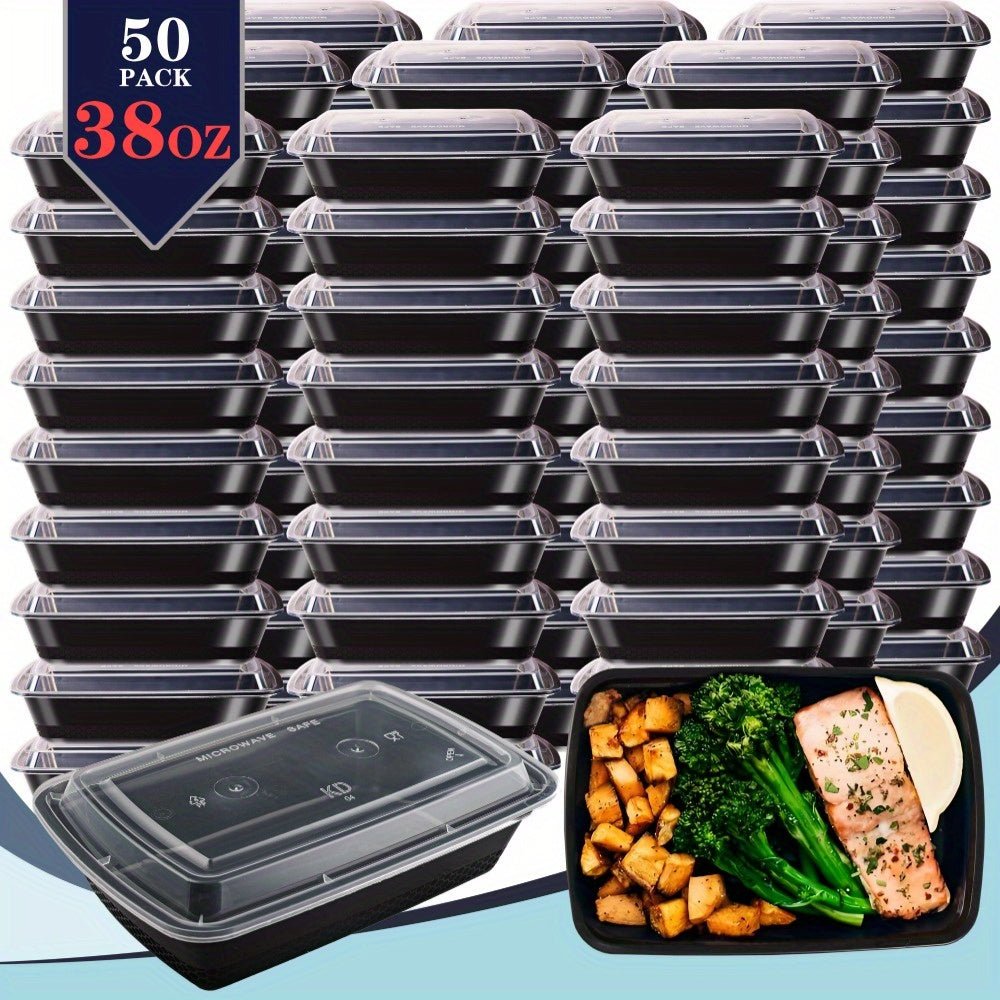 100pcs/ 200pcs Black Rectangular Meal Prep Containers 38oz Stackable And Leakproof Food Storage Container Set Disposale Bento Box Ideal for Takeout And Picnic Microwave & Dishwasher & Freezer Safe Halloween Thanksgiving Day C - Buy That Thang