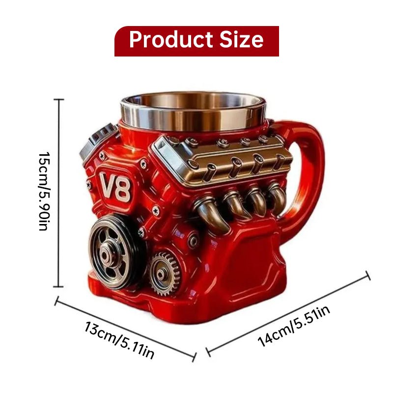 V8 Engine Mug | Stainless Steel Coffee Cup for Car Lovers - Buy That Thang