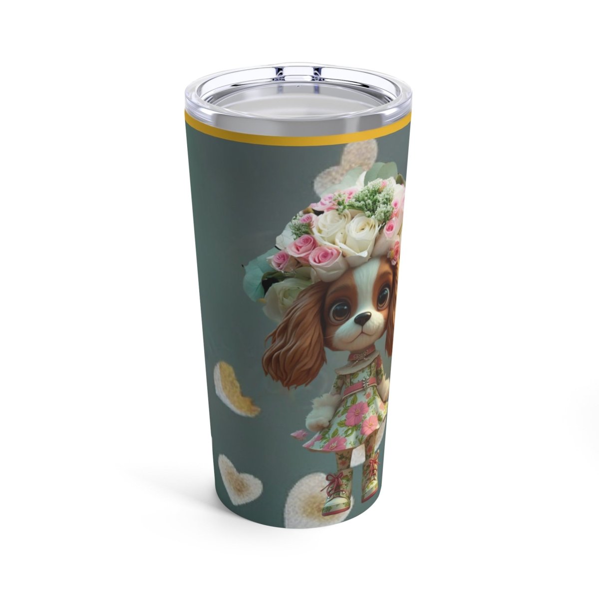 Tumbler 20oz Cavalier King Charles Spaniel with Flowers Mug - Buy That Thang