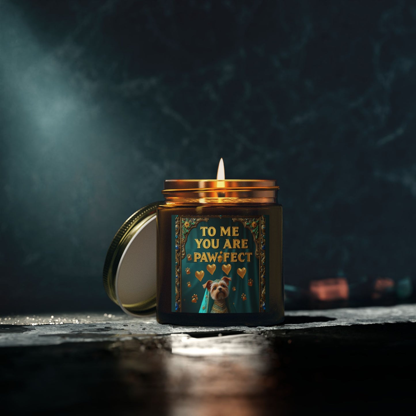 Candle, Pawfect Coconut Apricot Wax Scented Candle (4oz, 9oz)